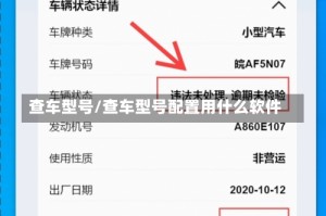 查车型号/查车型号配置用什么软件