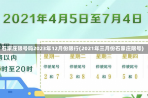 石家庄限号吗2023年12月份限行(2021年三月份石家庄限号)