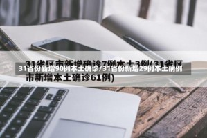 31省份新增90例本土确诊/31省份新增29例本土病例