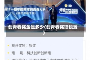 创青春奖金是多少(创青春奖项设置)