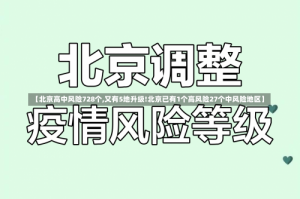 【北京高中风险728个,又有5地升级!北京已有1个高风险27个中风险地区】