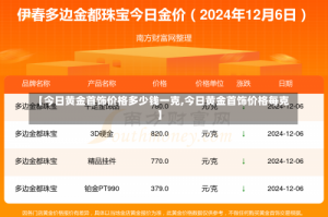 【今日黄金首饰价格多少钱一克,今日黄金首饰价格每克】