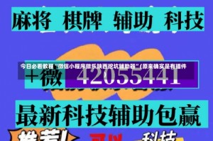 今日必看教程“微信小程序微乐陕西挖坑辅助器”(原来确实是有插件)