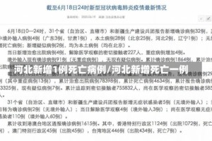 河北新增1例死亡病例/河北新增死亡一例