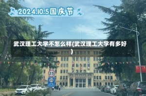 武汉理工大学不怎么样(武汉理工大学有多好)