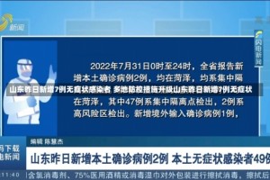 山东昨日新增7例无症状感染者 多地防控措施升级山东昨日新增7例无症状