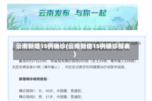 云南新增15例确诊(云南新增15例确诊报表)