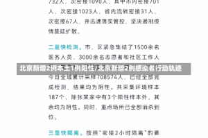 北京新增2例本土1例阳性/北京新增2例感染者行动轨迹