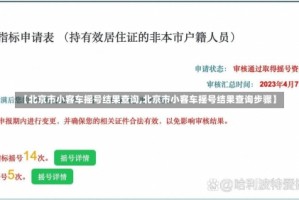 【北京市小客车摇号结果查询,北京市小客车摇号结果查询步骤】