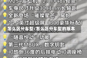 怎么区分车型/怎么区分车型的版本