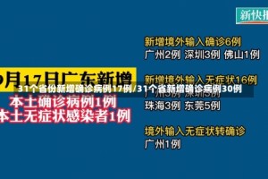 31个省份新增确诊病例17例/31个省新增确诊病例30例