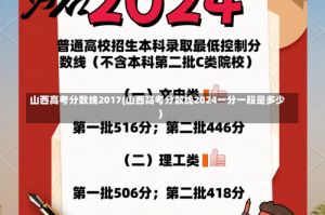 山西高考分数线2017(山西高考分数线2024一分一段是多少)