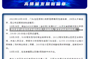 保定通报5例阳性感染者轨迹有人参加葬礼/保定感染者活动轨迹