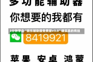 3分钟学会“微乐辅助器免费版v3.0”确实真的有挂