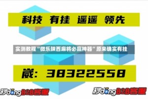 实测教程“微乐陕西麻将必赢神器”原来确实有挂