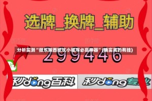 分析实测“微乐陕西挖坑小程序必赢神器”(确实真的有挂)