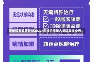 密接隔离政策最新2022/密接的密接人员隔离多少天