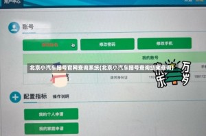 北京小汽车摇号官网查询系统(北京小汽车摇号查询结果查询)