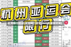 杭州限行时间(杭州限行时间2025年最新时间)