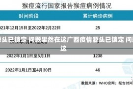 广西疫情源头已锁定 问题果然在这广西疫情源头已锁定 问题果然在这