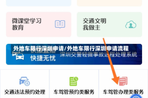 外地车限行深圳申请/外地车限行深圳申请流程