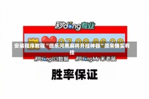 安装程序教程“微乐河南麻将开挂神器”原来确实有挂