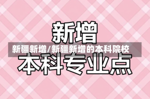 新疆新增/新疆新增的本科院校