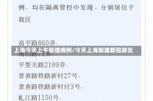 上海今天上午新增病例/今天上海新增新冠肺炎