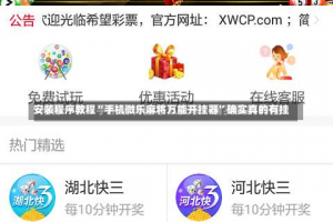 安装程序教程“手机微乐麻将万能开挂器”确实真的有挂
