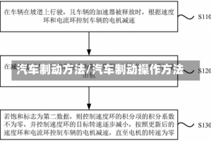 汽车制动方法/汽车制动操作方法