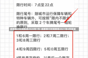 成都限行时间新规2020年7月/成都限行时间新规2021年4月区域