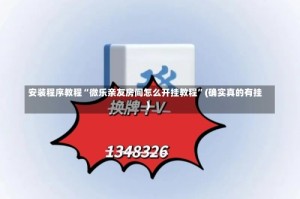 安装程序教程“微乐亲友房间怎么开挂教程”(确实真的有挂)