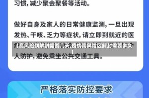 【高风险到解封需要几天,疫情高风险区解封需要多久】