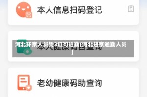 河北环京人员凭3证可通勤(河北进京通勤人员)