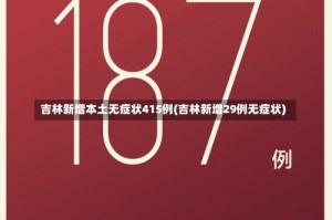吉林新增本土无症状415例(吉林新增29例无症状)
