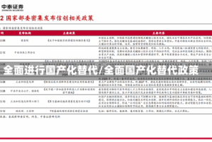全面进行国产化替代/全面国产化替代政策