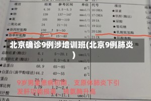 北京确诊9例涉培训班(北京9例肺炎)