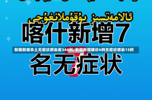 新疆新增本土无症状感染者344例/新疆新增确诊6例无症状感染15例