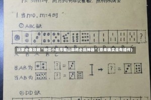 玩家必备攻略“微信小程序蜀山麻将必赢神器”(原来确实是有插件)