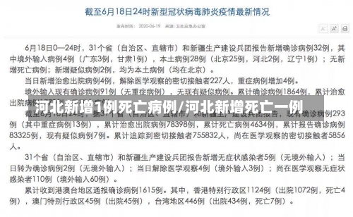 河北新增1例死亡病例/河北新增死亡一例-第1张图片