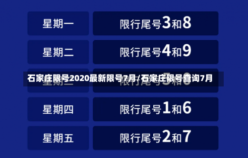 石家庄限号2020最新限号7月/石家庄限号查询7月-第2张图片