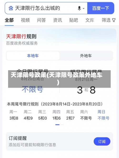 天津限号政策(天津限号政策外地车)-第2张图片