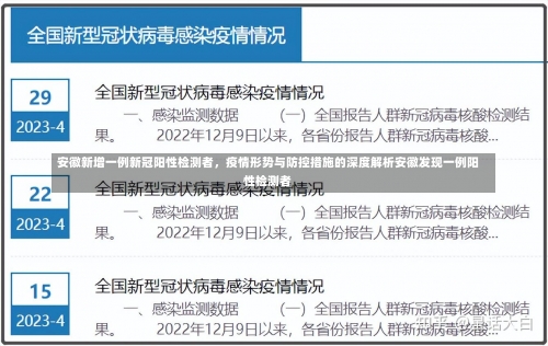 安徽新增一例新冠阳性检测者，疫情形势与防控措施的深度解析安徽发现一例阳性检测者-第2张图片