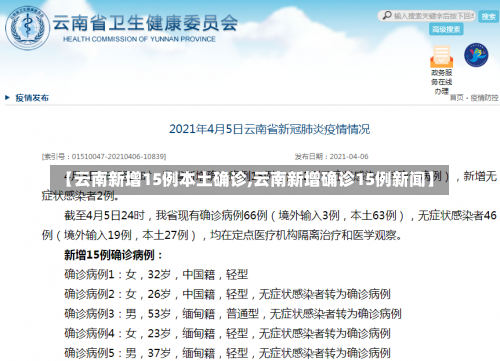 【云南新增15例本土确诊,云南新增确诊15例新闻】-第1张图片