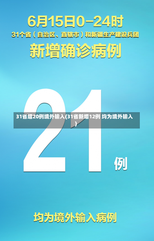 31省增20例境外输入(31省新增12例 均为境外输入)-第1张图片