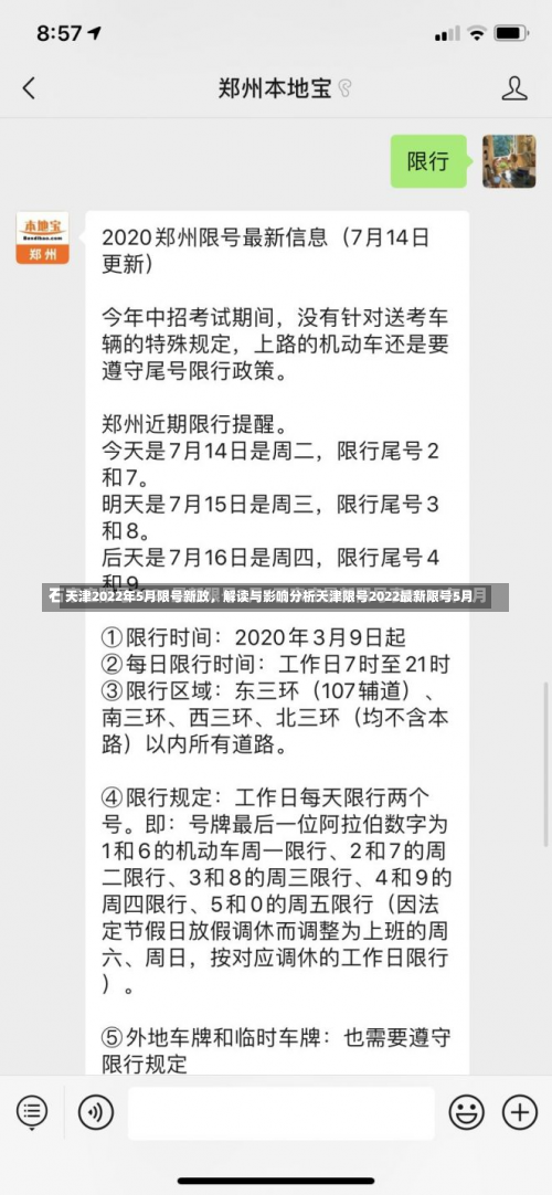 天津2022年5月限号新政	，解读与影响分析天津限号2022最新限号5月-第1张图片