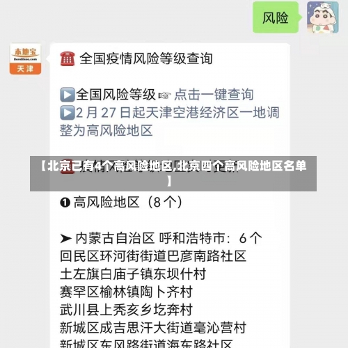 【北京已有4个高风险地区,北京四个高风险地区名单】-第1张图片