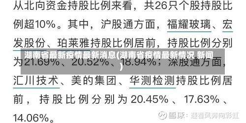 湖南省最新疫情最新消息(湖南省疫情最新情况 新闻)-第1张图片