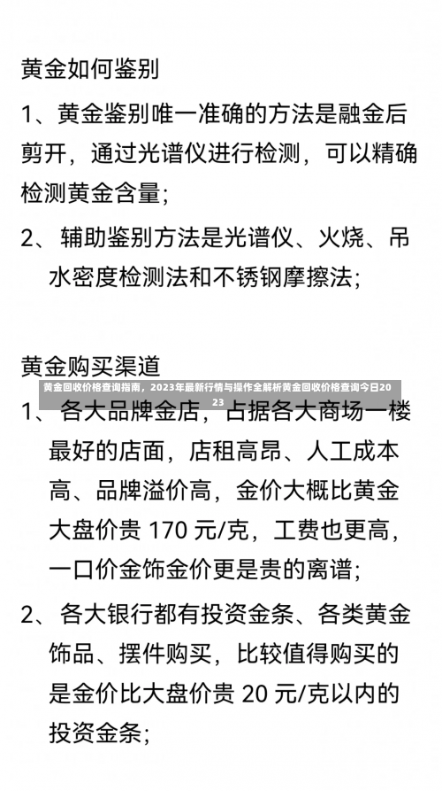 黄金回收价格查询指南	，2023年最新行情与操作全解析黄金回收价格查询今日2023-第1张图片