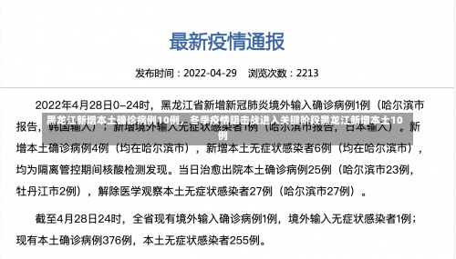 黑龙江新增本土确诊病例10例，冬季疫情阻击战进入关键阶段黑龙江新增本土10例-第1张图片